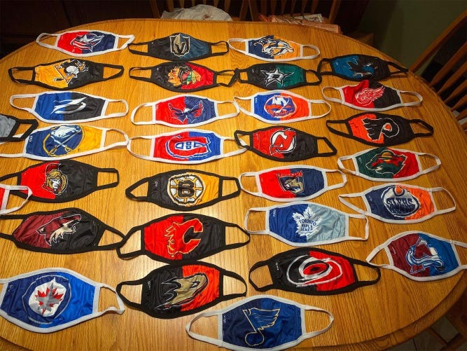 New NHL Team Face Mask ( Pick Your Team). 2ply Mask One Size Fits All  Capitals Flyers Oilers Blues