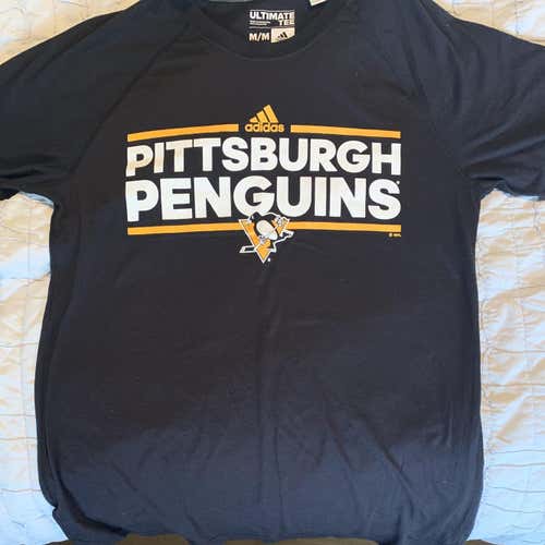 Black Adult Medium Pittsburgh Penguins Adidas Workout Shirt
