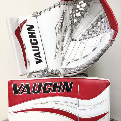Demo Set | Vaughn V7 XLW Carbon Goalie Glove & Blocker | Junior / Youth | RED BLACK