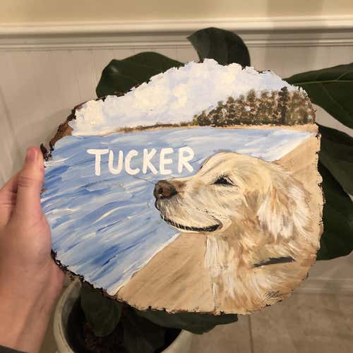 Custom Wood Dog Paintin