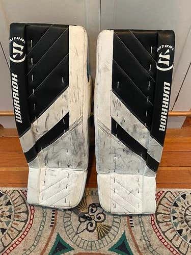 White Used Intermediate 31+1" Warrior Ritual G4 Goalie Leg Pads