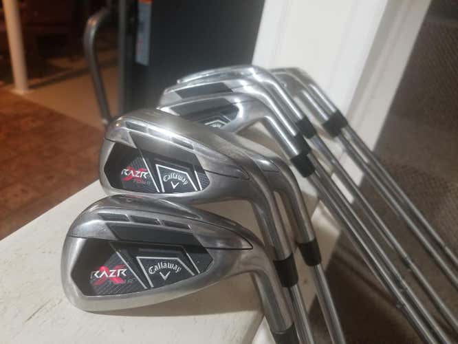 Used Men's Callaway Right Handed Razr X Iron Set Regular Flex Steel Shaft