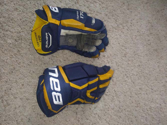 Blue Used Junior Bauer Supreme 170 Gloves 11"