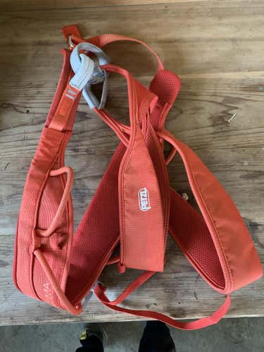 Orange Lightly Used Petzel Sama Rock Climbing Harness Size L