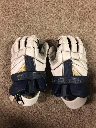 White Used Player's Maverik Max 13" Lacrosse Gloves