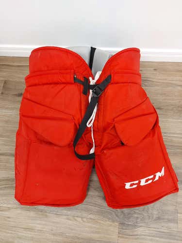 Red Used Senior XL CCM HPG11k Hockey Goalie Pants Pro Stock