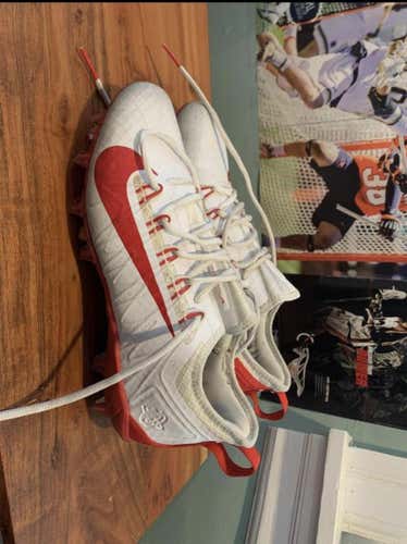 Red Nike lacrosse cleats