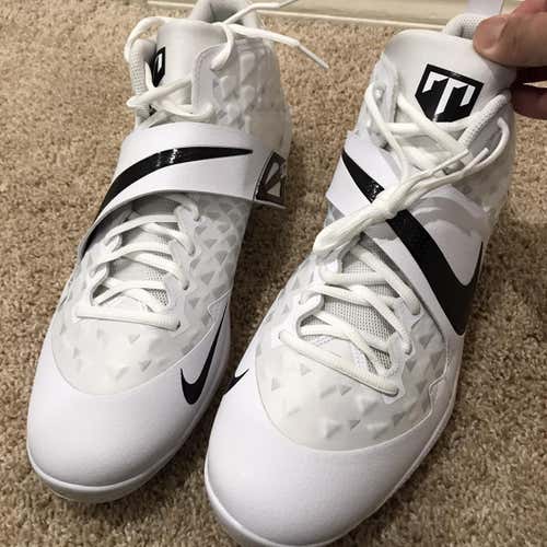Nike Trout 5 White Metal Adult Size 13 (Women's 14) High Top
