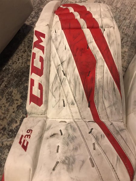 Red Junior 33" CCM Extreme Flex E3.9 Pro Stock Goalie Leg Pads