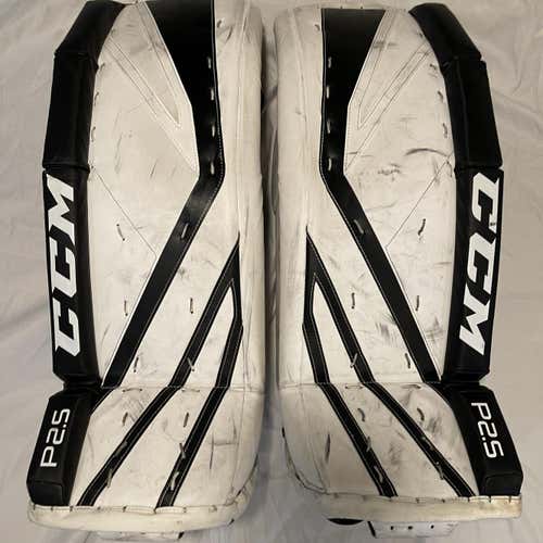 White Junior 28+1 CCM Premier P2.5  Goalie Leg Pads