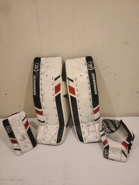 White/Black/Red Used Senior 35+1.5" Warrior Regular Ritual G3 Goalie Full Set