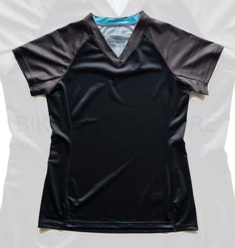 Specialized Women's Andorra Short Sleeve Jersey Black / Charcoal Lightspeed - M