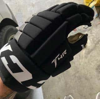 Black Used Senior CCM Tacks 4 Roll Gloves 13"