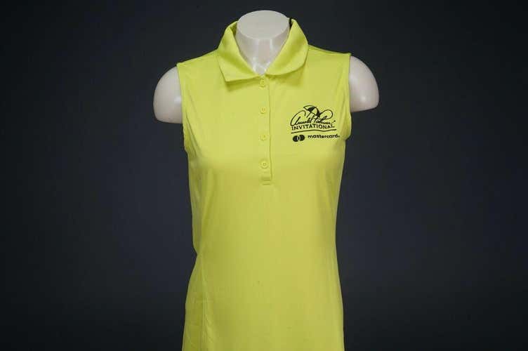 ARNOLD PALMER INVITATIONAL API CHARTREUSE YELLOW EP GOLF COLLARED TANK WOMENS S