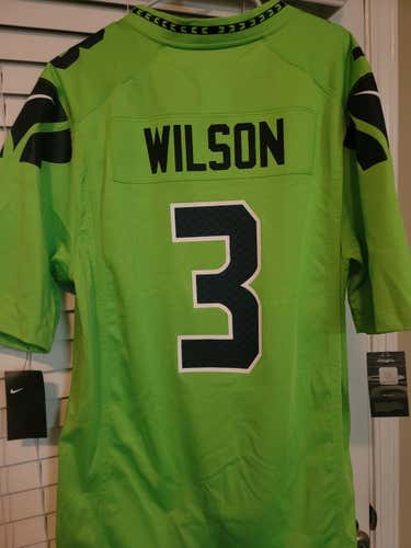 New Russell Wilson Green Adult Large Nike Jersey