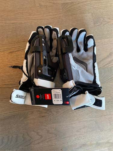 White New Goalie STX Shield 500 14" Lacrosse Gloves