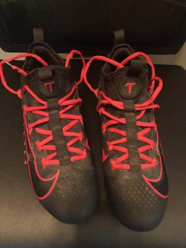 Black Used Adult Men's Size 7.5 (Women's 8.5)  Nike Huarache Elite Men's Lacrosse Cleat