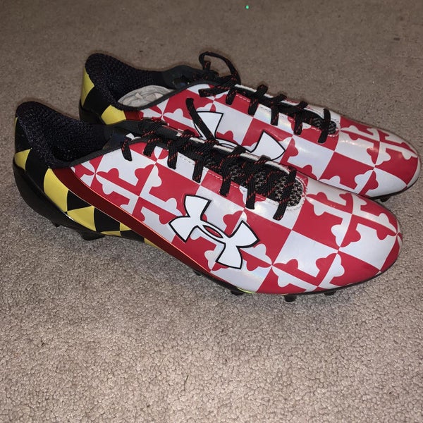 Maryland Flag Print New Under Armor Cleats (11.5)