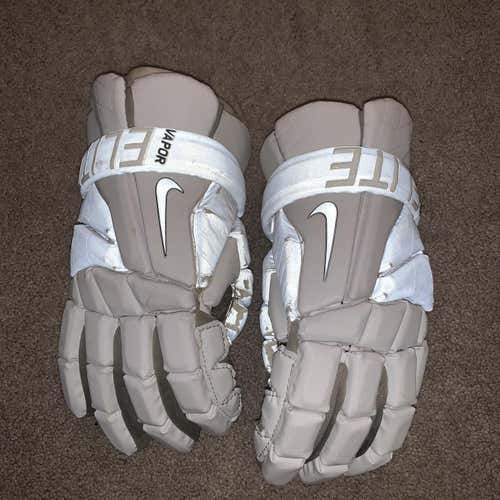 All White Nike Vapor Elite 2 13" Lacrosse Gloves 9/10 Condition