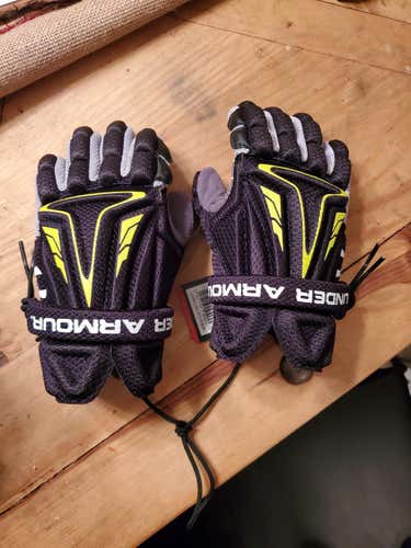 Black New Under Armour NexGen Lacrosse Gloves 10"