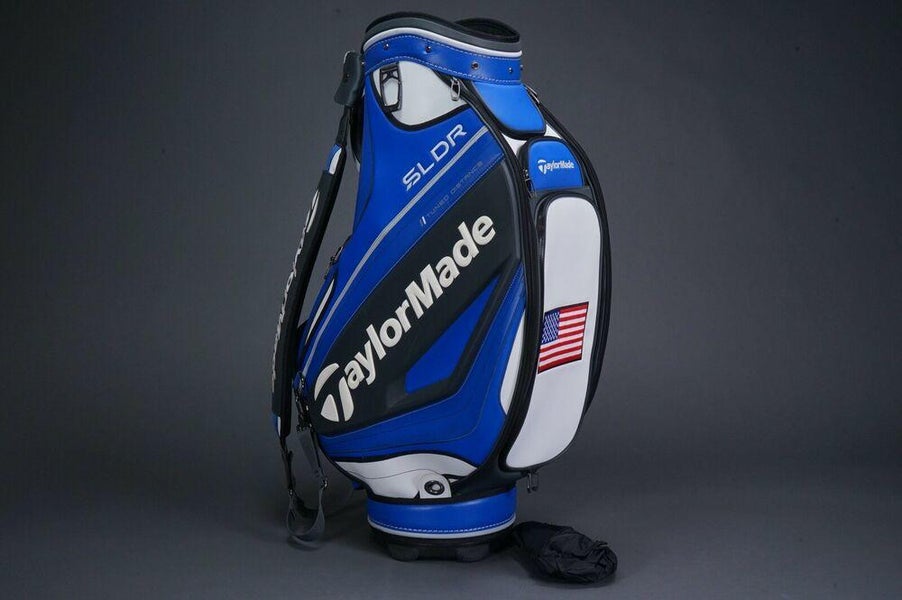 TAYLORMADE SLDR 9.5” STAFF GOLF BAG W/ RAIN HOOD, W/ CUSTOM USA FLAG EMBROIDERY!