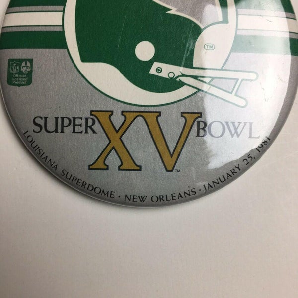 Vintage 1981 Philadelphia Eagles Super Bowl XV 3'' Round Button