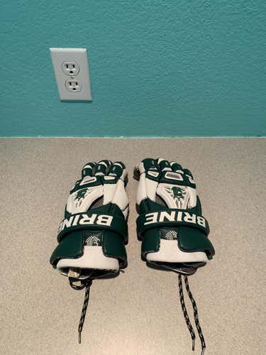 Green Used Player's Brine King IV Lacrosse Gloves 12"