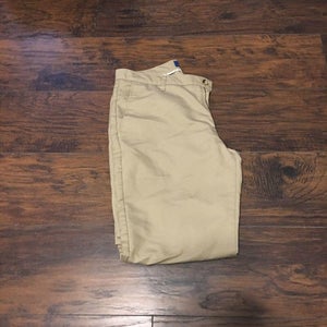Lee Total Freedom Classic Fit Khaki Dark Tan Beige Dress Pants size 32 x 30