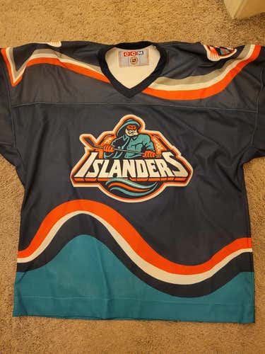 Blue CCM Islanders Fisherman Jersey Large