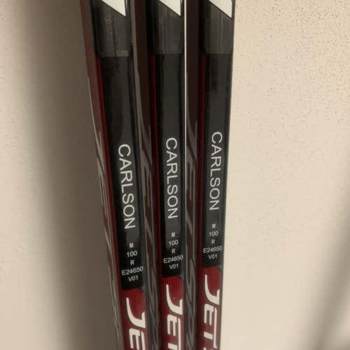 3-PACK John Carlson CCM Jetspeed FT3 PRO RH P92 100 FlexPro Stock Hockey Stick