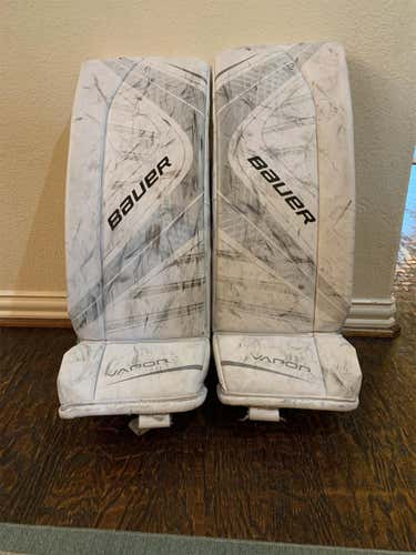 White Intermediate 24" Bauer Vapor X700  Goalie Leg Pads