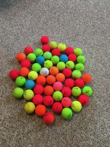 60 Used Assorted Matte Finished Colored Golf Balls