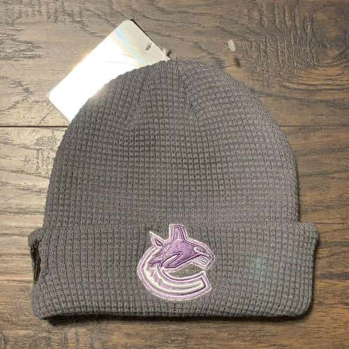 Vancouver Canucks Hockey Fights Cancer NHL Fanatics Authentic Pro Cuffed Beanie