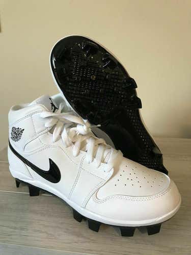 NIKE AIR JORDAN 1 RETRO MCS BASEBALL CLEATS white/black Men's size 8