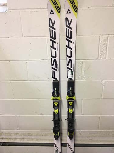 Used 2015 Fischer Racing RC4 World Cup GS Skis 165cm With Bindings Max Din 11