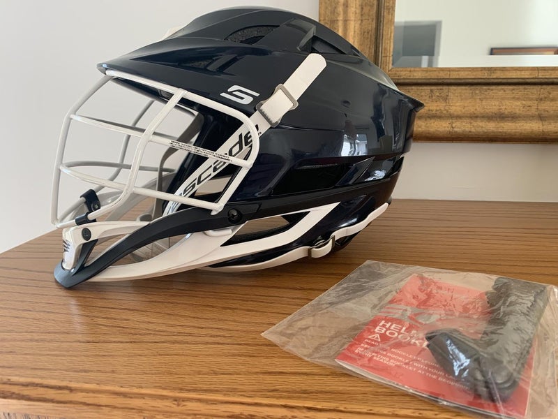 LIKE NEW Cascade S Youth Helmet NAVY BLUE, WHITE FACE, WHITE JAW