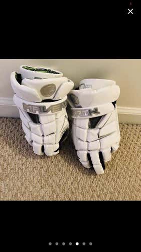 White New Player's Maverik M4 13" Lacrosse Gloves