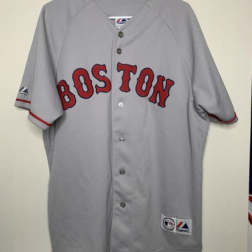 Large Gray Boston Red Sox Majestic Replica Jersey