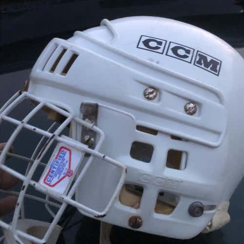 White Used  CCM Helmet