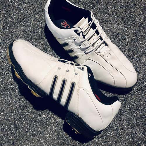 White Men's Adidas Tour 360 Golf Shoes 10.5
