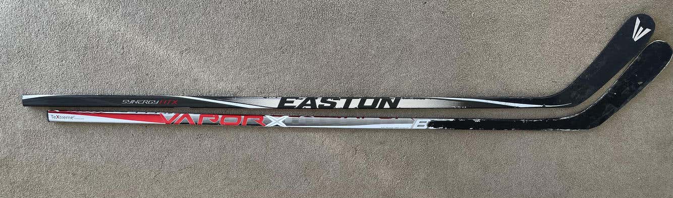 2 Left Hand Hockey Sticks- used (Bauer 1x, Easton Synergy HTX)