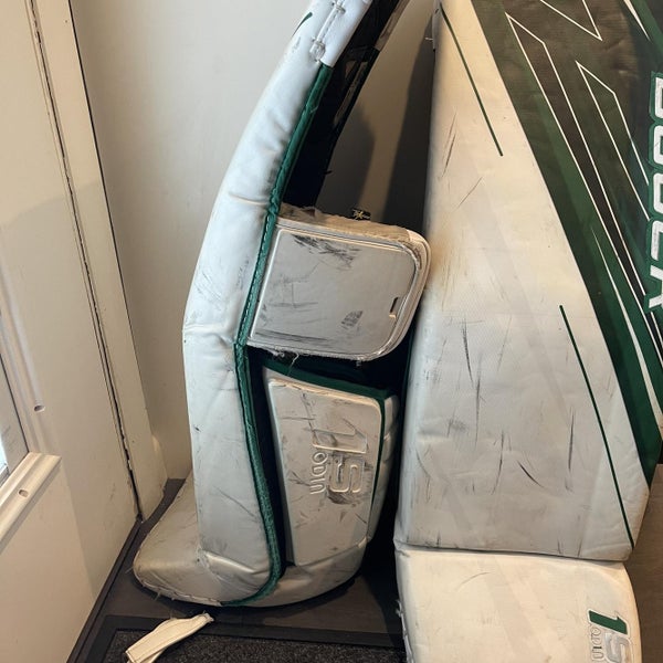 Green Senior 35" Bauer Supreme 1s OD1N Goalie Leg Pads