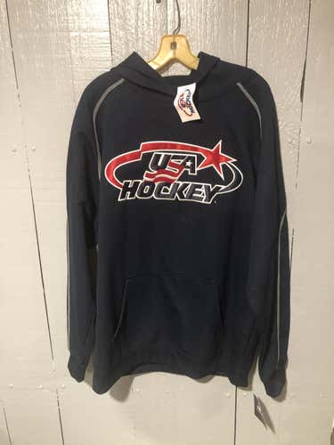 USA Hockey heavy weight hoodie navy blue