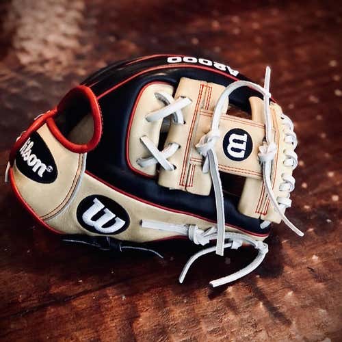 Black High School/College Infield A2000 11.25" Baseball Glove