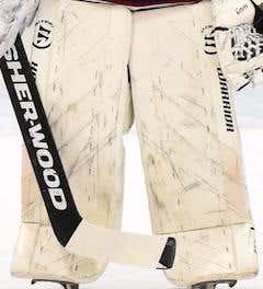 White Used Senior 33" Warrior Ritual G4 Goalie Leg Pads