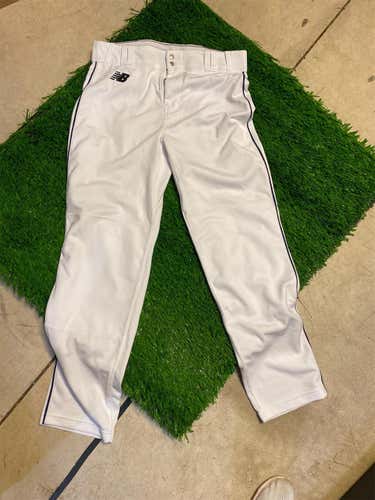 New Balance Baseball Pants White w/Navy Piping - XL