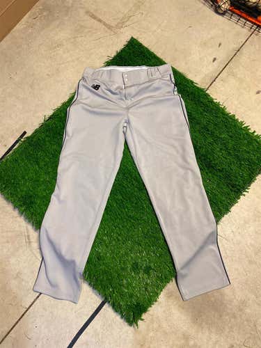 New Balance Baseball Pants Gray w/Navy Piping - XL