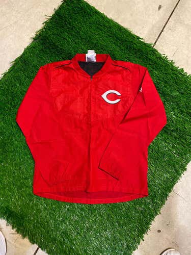 Cincinnati Reds Majestic BP Jacket - Youth Large
