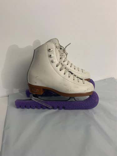 (kids) White Used Riedell Size 7T Figure Skates