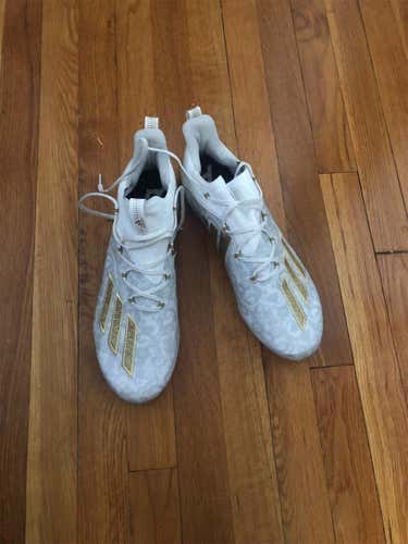 Gold/White ADIZERO 9 Young King Edition Cleats Size 11.5